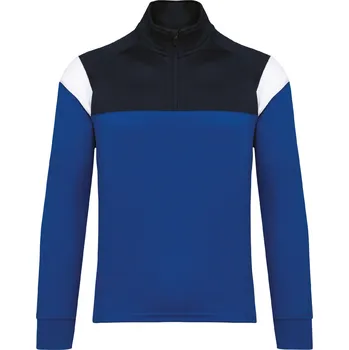 Chlapecká mikina KARIBAN Dětská tréninková mikina s 1/4 zipem PA388 Velikost: 8-10 let, Barva: modrá-námořní modrá