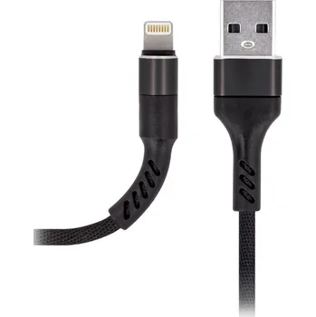 Datový kabel Synchronizační a nabíjecí kabel MAXLIFE - Lightning pro Apple zařízení - tkanička - černý - 1m; Maxlife MXUC-01