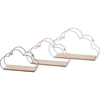 Dětský pokoj DOCHTMANN Sada poliček – motiv oblaka 3 ks, kov