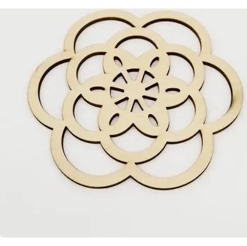 Dřevěný ornament 10 cm - Mandala - Květina