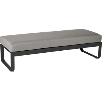 Zahradní lavice Šedohnědá čalouněná lavice Fermob Bellevie 148 cm s antracitovou podnoží