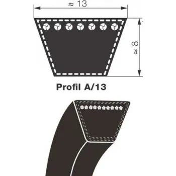 Klínový řemen 13x1250 Li-A 1280 Lw Rubena