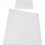 Dětské povlečení do postýlky 100/135 cm - šedá se srdíčky