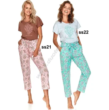 Dámské pyžamo TARO Dámské pyžamo Irina2685 Barva: ss21-hnedá, Velikost: XL