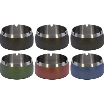 Popelník Remo 12939 Kovový popelník ø10cm 6ks MIX