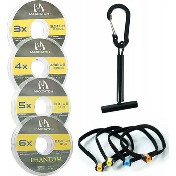 Sada muškařský vlasců Maxcatch Phantom (Tippet Line with Tippet Holder & Spool Tender)