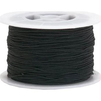 Textilní guma Guma pruženka kulatá klobouková černá 1 mm - 85 m