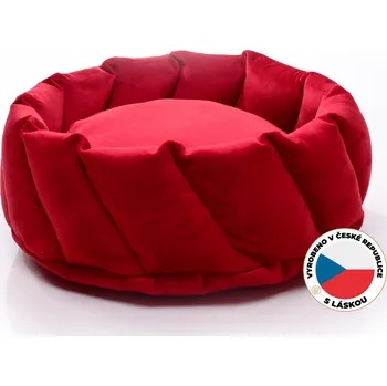 Ekomazlíček Pelíšek pro kočky SUNFLOWER červený Průměr: 30 cm