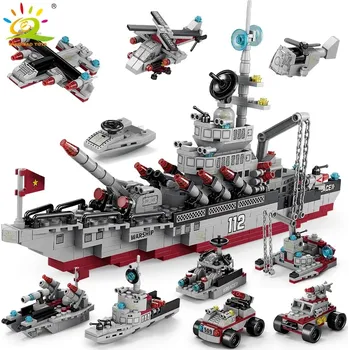 ostatní stavebnice Stavebnice vojenská loď a letadlová loď pro děti, 561 dílků | styl lego