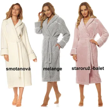 Dámské noční prádlo L&L Dámský župan 2084-Satyn Barva: melange, Velikost: M