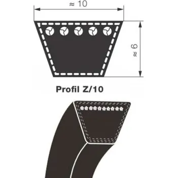 Klínový řemen 10x1600 Li-Z 1620 Lw Rubena
