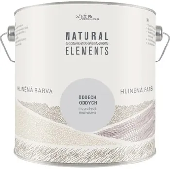 barva na zeď Jílová barva na zeď bez konzervantů StyleColor NATURAL ELEMENTS modrošedá 2,5 l