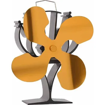 Krbový ventilátor Turbo Fan 654G - Krbový ventilátor Strom 4 čepeľový Zlatý