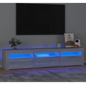 Televizní stolek vidaXL TV skříňka s LED osvětlením 180x35x40 cm [3152754] Barva: šedá sonoma