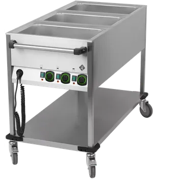 Sporák Vodní lázeň pojízdná elektrická GN 3-1/1 ovládání na kratší straně s deskou | RM - BMPK 3120