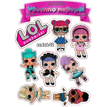 Jedlá dekorace na dort L.O.L. surprise 10 - jedlý papír - Bez úprav