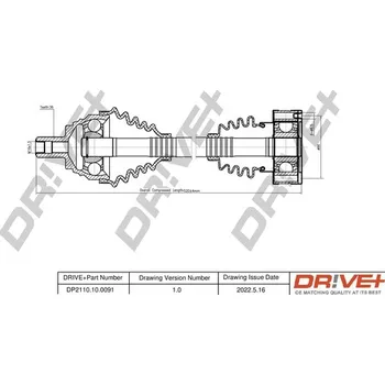 Poloosa kola Hnací hřídel - poloosa Dr!ve+ DP2110.10.0091
