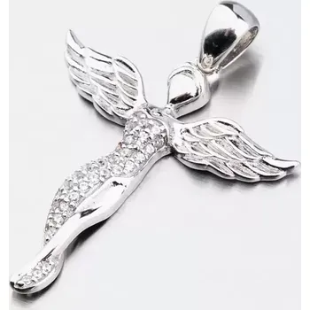 Přívěsek Goldex Dámský přívěsek stříbro 925 zirkon křížek PKL-3041 Stříbrná