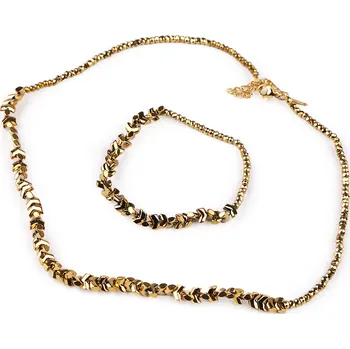 Náramek Sada náhrdelník a náramek hematitový, barva 2 zlatá