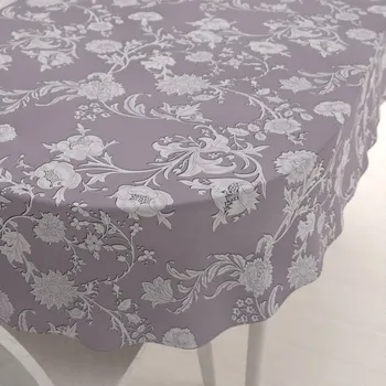 ubrus Dekorační oválný ubrus PM-045 Zámecké květy na pastelově fialovém 100x140 cm