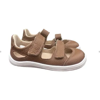 Chlapecká obuv Barefoot kožené sandále FEBO JOY - Brown, Baby bare shoes Velikost: 23