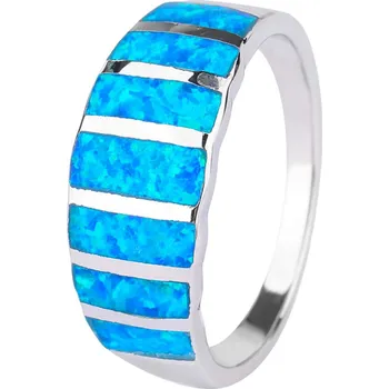 Prsten Bealio BEALIO Stříbrný prsten NEBESKÝ modrý OPÁL Velikost prstenu: 52 03-06175-1134