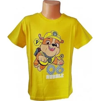 Dívčí tričko TRIČKO TLAPKOVÁ PATROLA Rubble, žluté, vel. 110, 116, 128cm Velikost: 116cm