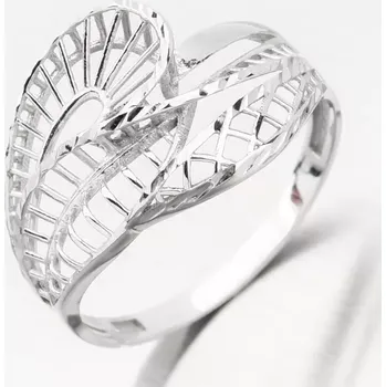 Prsten Dámský prsten bílé zlato 585 11R-343 velikost 57