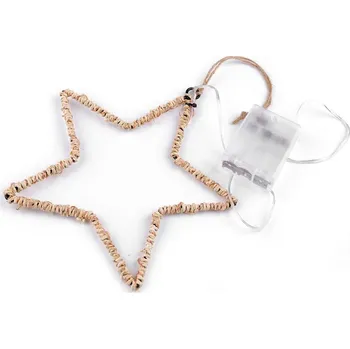 Vánoční dekorace Dekorace vánoční svítící LED hvězda / stromeček k zavěšení - 1 přírodní hvězda