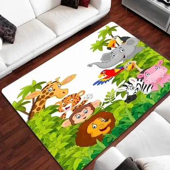 Koberec Dětský hrací protiskluzový koberec do pokoje | zvířata - 20,160 x 200 cm 63 x 79 palců
