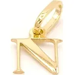 Zlatý přívěsek písmeno N 0,20g