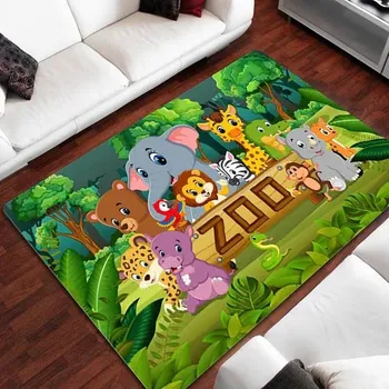 Koberec Dětský hrací protiskluzový koberec do pokoje | zvířata - 4,100 x 120 cm 39 x 47 palců