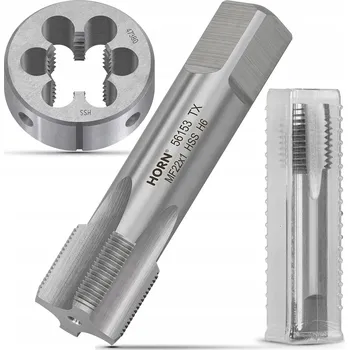 Závitořezný nástroj Závitník M22 ruční M22x1 DIN-2181/1P + Závitové očko M22 sada závitníků