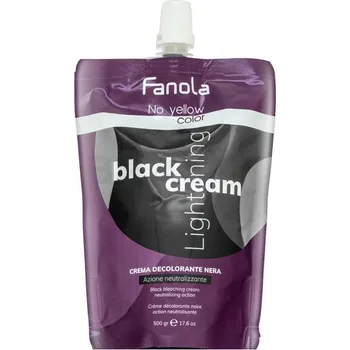 Barva na vlasy FANOLA No Yellow Black Lightening Cream 500g - šedý odbarvovací krém s anti-žlutým účinkem