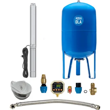 Domácí vodárna AQUA OLA Domácí vodárna s ponorným čerpadlem 3" IPRO 1-20/100l - RTS - odolnost proti písku s Digitálním tlakovým spínačem