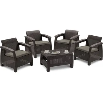 Zahradní sestava CORFU QUATTRO - hnědá