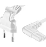 PREMIUMCORD Kabel síťový 230V k magnetofonu se zahnutými konektory 5m, bíla kpspm5-90w PREMIUMCORD-KABEL-SITOVY-230V