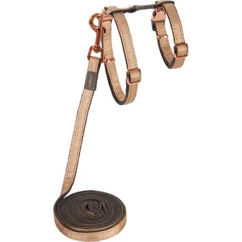 Postroj pro psa Rogz Urban Cat postroj s vodítkem pro kočky Gold Rush vel. S