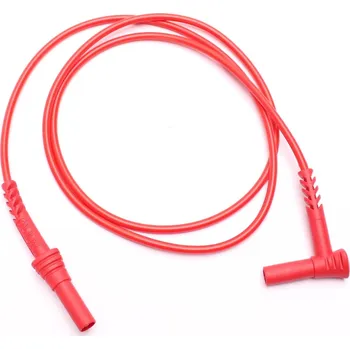 Příslušenství k měřicímu přístroji Bezpečnostní kabel čtvercový-rovný banánek 4mm 10A PPS1C-0002-R CAT IV 600V, SILIKON. Červené
