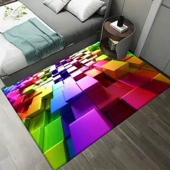 Koberec Barevný geometrický 3D koberec do obývacího pokoje - 12,50 x 80 cm 20 x 23 palců