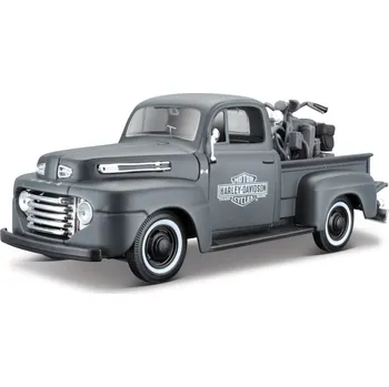 Hračka Maisto - Harley-Davidson Custom, 1948 Ford F-1 Pickup + 1:24 1942 WLA Flathead, 1:24