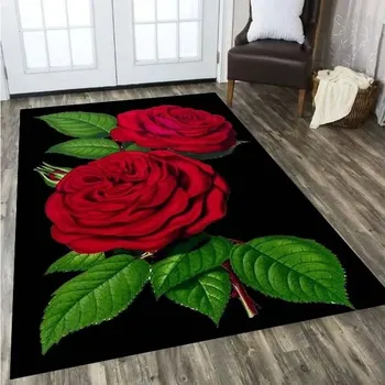 Koberec Květinový 3D koberec do obýváku a dětského pokoje | rohož - 18,100 x 150 cm 39 x 59 palců