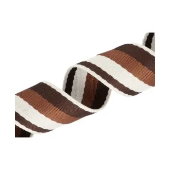 Polycotton popruh šíře 38 mm - pruhy Barva: hnědá