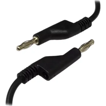 Měřicí kabel Silikonový měřicí kabel černý 2x BANÁNEK + 4mm zásuvka (M+F)