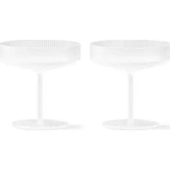 Sklenice Ferm Living Skleničky na šampaňské Ripple Frosted 150 ml – set 2 ks