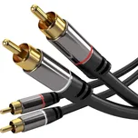 PremiumCord HQ stíněný kabel 2x CINCH-2x CINCH M/M 1,5m kjqccmm015