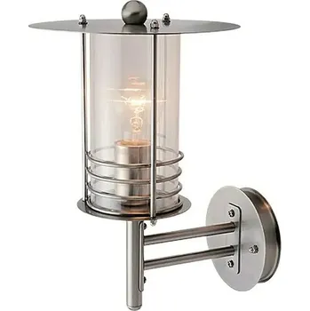 Venkovní osvětlení German Venkovní nástěnné svítidlo / 60 W / nerez/sklo / stříbrná