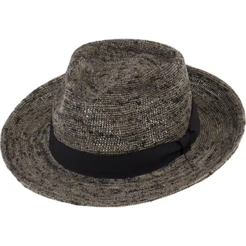 Klobouk Fiebig - Headwear since 1903 Fedora Raffia - slaměný taupe klobouk - Bestseller Velikost: 59 cm (L)