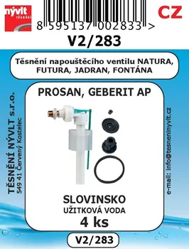 TĚSNĚNÍ NÝVLT V2/283 sada těsnění napouštěcího ventilu WC Prosan 4 ks