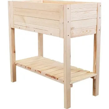 Vyvýšený záhon Přírodní vyvýšený dřevěný záhon 79 x 39 x 79 cm